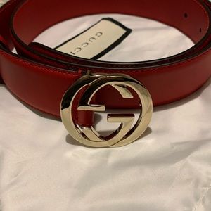 Red Gucci belt size 34